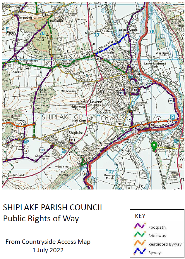 Shiplake ROW Map